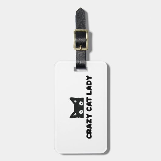 Crazy Cat Lady Bagagelabel (Voorkant verticaal)