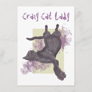 Crazy Cat Lady Birthday Invites Kaart