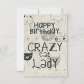 Crazy Cat Lady Birthday-kaart (Voorkant)
