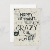 Crazy Cat Lady Birthday-kaart (Voorkant / Achterkant)