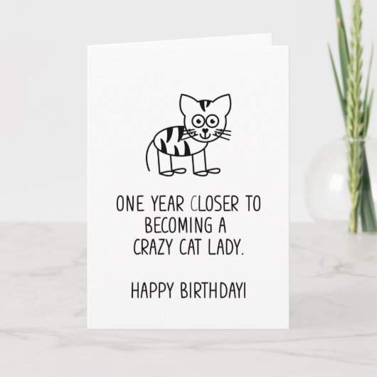 Crazy Cat Lady Birthday-kaart Kaart (Voorkant)