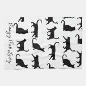 Crazy Cat Lady Black Cat Silhouettes Theedoek (Horizontaal)