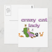 Crazy Cat Lady Briefkaart (Voorkant / Achterkant)