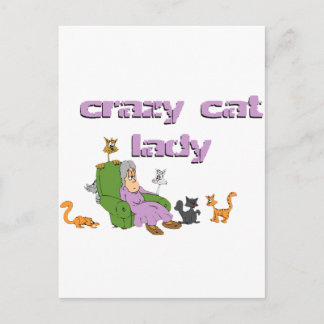 Crazy Cat Lady Briefkaart