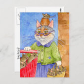 Crazy Cat Lady briefkaart (Voorkant / Achterkant)