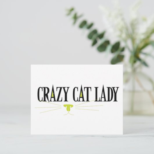Crazy Cat Lady Briefkaart (Staand voorkant)