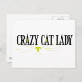 Crazy Cat Lady Briefkaart (Voorkant / Achterkant)