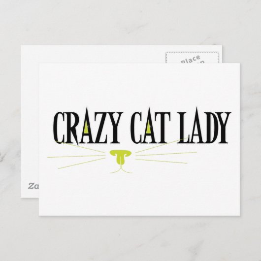 Crazy Cat Lady Briefkaart (Voorkant / Achterkant)