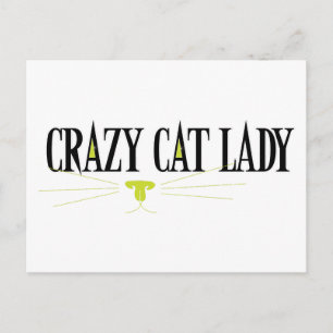 Crazy Cat Lady Briefkaart