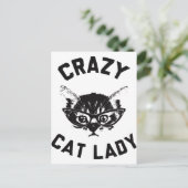 Crazy Cat Lady Briefkaart (Staand voorkant)