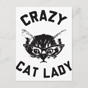 Crazy Cat Lady Briefkaart
