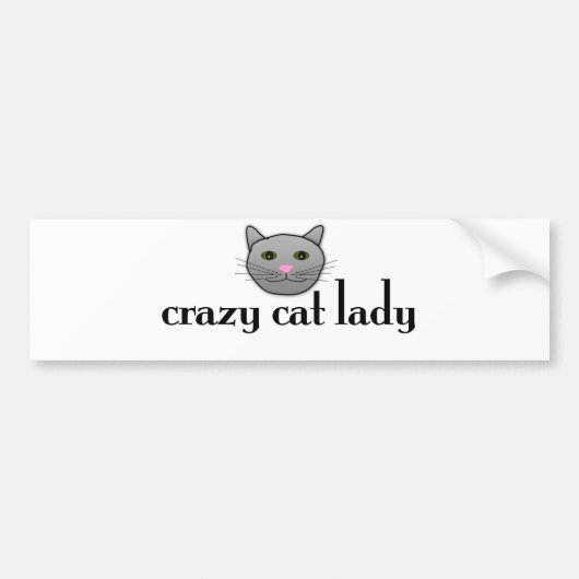 Crazy Cat Lady Bumpersticker (Voorkant)