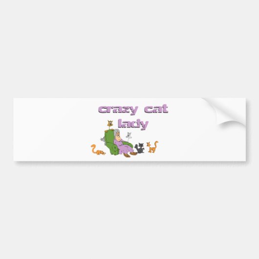 Crazy Cat Lady Bumpersticker (Voorkant)