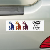Crazy Cat Lady Bumpersticker (Op auto)