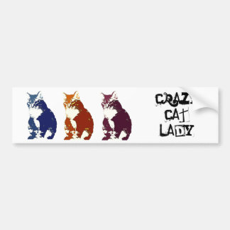 Crazy Cat Lady Bumpersticker