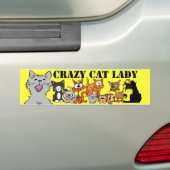 Crazy Cat Lady Bumpersticker (Op auto)