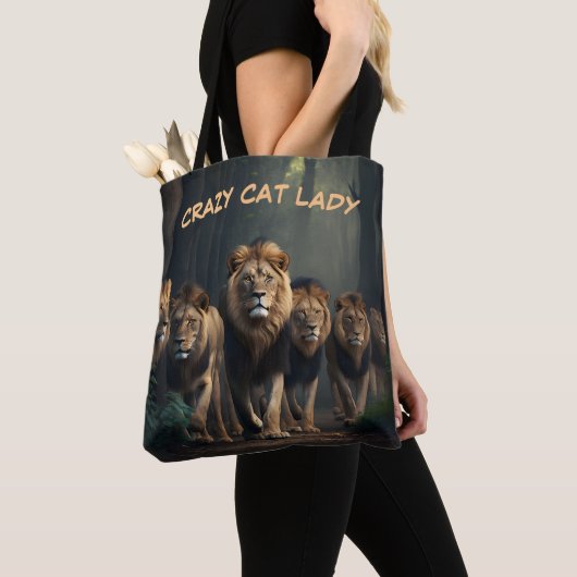 Crazy Cat Lady Canvas tas Pas Tekst & Afbeeldingen (Dichtbij)