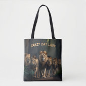 Crazy Cat Lady Canvas tas Pas Tekst & Afbeeldingen (Voorkant)