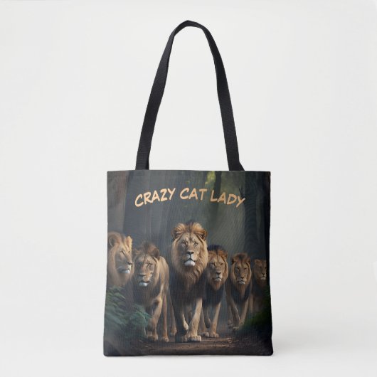 Crazy Cat Lady Canvas tas Pas Tekst & Afbeeldingen (Voorkant)
