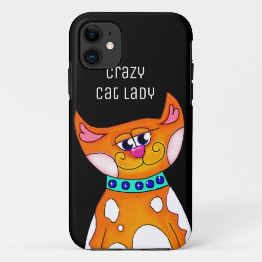 Crazy Cat Lady Cartoon Cat iPhone 5S Case (Achterkant)