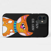 Crazy Cat Lady Cartoon Cat iPhone 5S Case (Achterkant (horizontaal))
