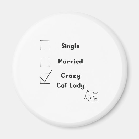 Crazy Cat Lady Cat Mam Gift Magneet (Voorkant)