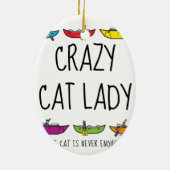 Crazy Cat Lady - Catarafters Keramisch Ornament (Achterkant)