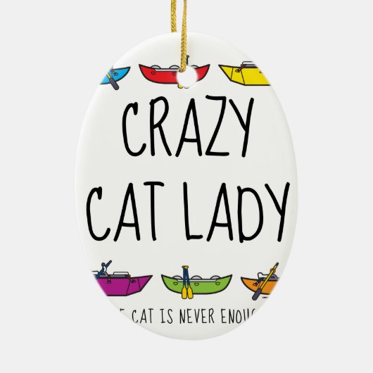 Crazy Cat Lady - Catarafters Keramisch Ornament (Achterkant)