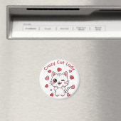 Crazy Cat Lady Chibi Kattenmagneet Magneet (Insitu (Vaatwasser))