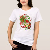 CRAZY Cat Lady Christmas Cat's Meow Tri-Blend Shirt (Voorkant)