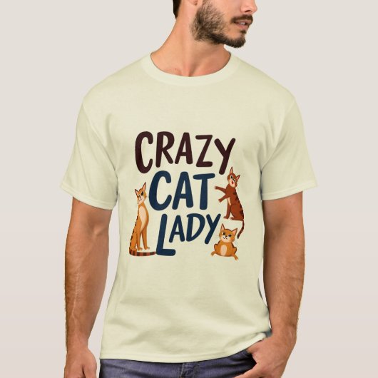 Crazy Cat Lady Club – Schattige Trio Kat Design T-shirt (Voorkant)