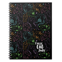 Crazy Cat Lady Colorful Cartoon Pattern Gift