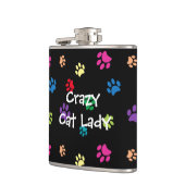 Crazy Cat Lady Colorful Paw Prins Heupfles (Links)