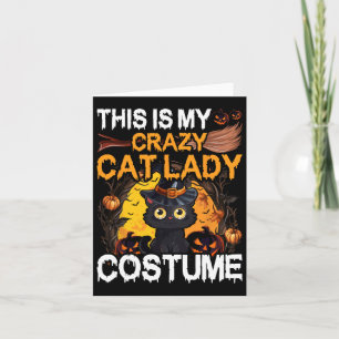 Crazy Cat Lady Costume Black Cat Funny Halloween D Kaart