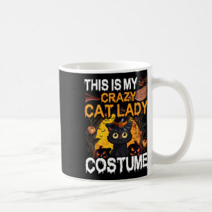 Crazy Cat Lady Costume Black Cat Funny Halloween D Koffiemok