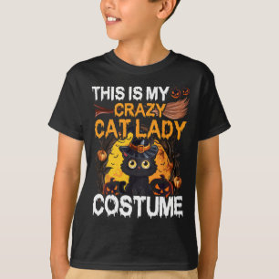 Crazy Cat Lady Costume Black Cat Funny Halloween D T-shirt