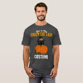 Crazy Cat Lady Costume Black Cat Funny Halloween T-shirt (Voorkant volledig)