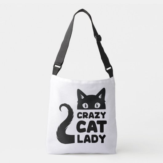 Crazy Cat Lady Crossbody Tas/Messenger Bag Tas (Voorkant)