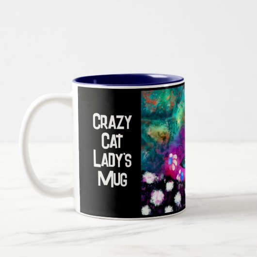 Crazy Cat Lady Cup Mok - Whimsical Kitty Cat (Links)