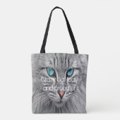 Crazy cat lady custom family pet foto canvas tas (Achterkant)