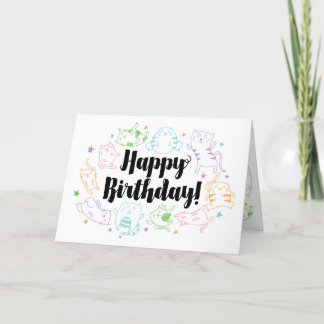 Crazy Cat Lady Custom Personalized Birthday Card Kaart