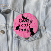 Crazy Cat Lady Cute Cats Achtergrond Button (In situ)