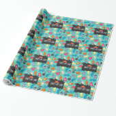 Crazy Cat Lady Cute en Playful Cat Pattern Cadeaupapier (Uitgerold)