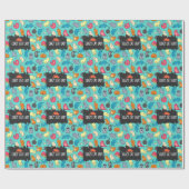 Crazy Cat Lady Cute en Playful Cat Pattern Cadeaupapier (Vlak)