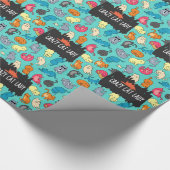 Crazy Cat Lady Cute en Playful Cat Pattern Cadeaupapier (Hoek)