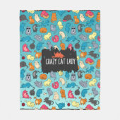 Crazy Cat Lady Cute en Playful Cat Pattern Fleece Deken (Voorkant)
