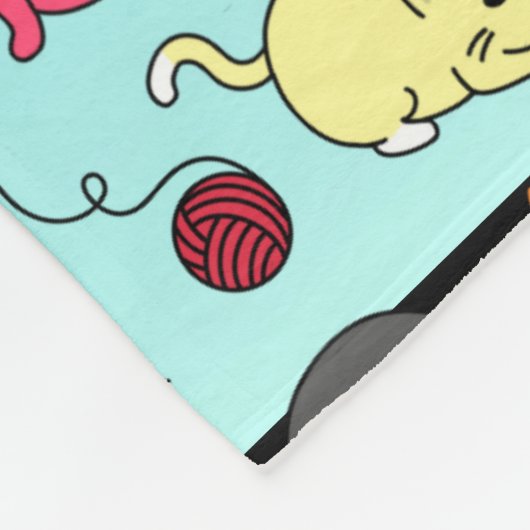 Crazy Cat Lady Cute en Playful Cat Pattern Fleece Deken (Hoek)