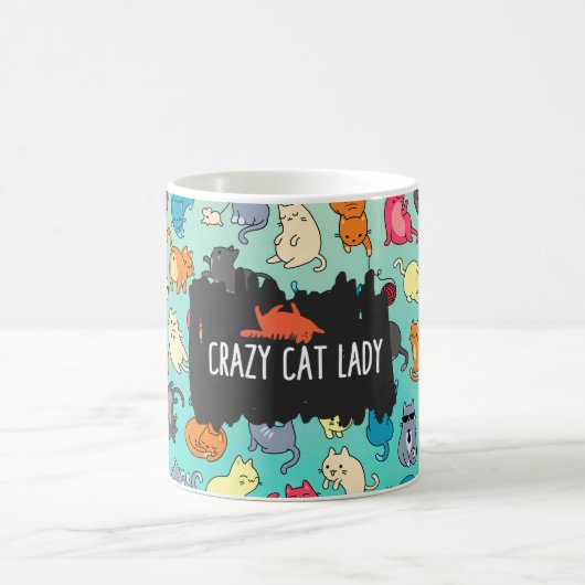 Crazy Cat Lady Cute en Playful Cat Pattern Koffiemok (Center)