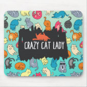 Crazy Cat Lady Cute en Playful Cat Pattern Muismat (Voorkant)