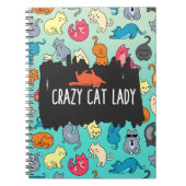 Crazy Cat Lady Cute en Playful Cat Pattern Notitieboek (Voorkant)